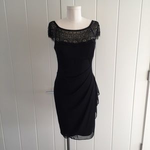 XScape Little Black Dress with Lace Accents (10)